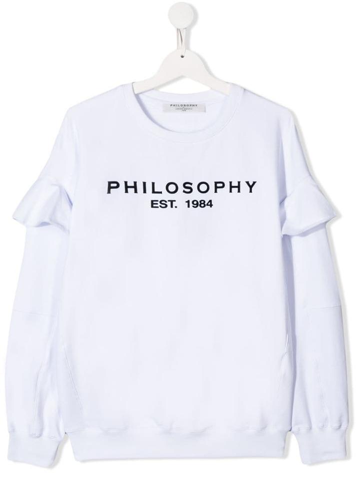 Philosophy Di Lorenzo Serafini Kids Teen Ruffled Logo Sweatshirt -