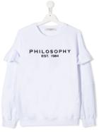 Philosophy Di Lorenzo Serafini Kids Teen Ruffled Logo Sweatshirt -