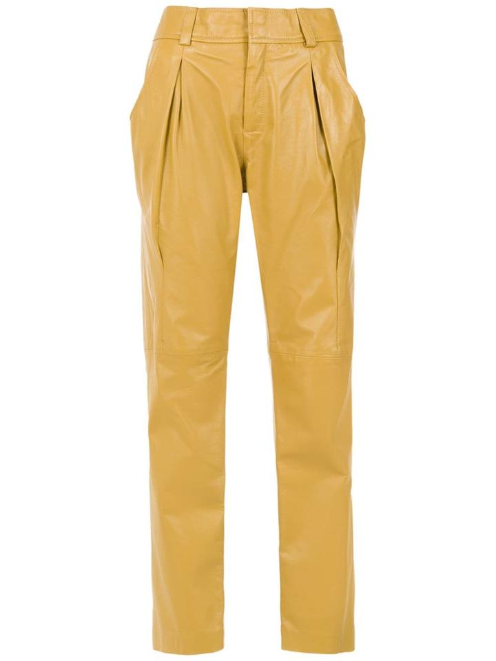 Clé Leather Pants - Yellow & Orange