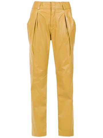 Clé Leather Pants - Yellow & Orange