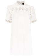 Andrea Bogosian Embroidered Shift Dress - White