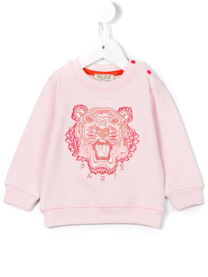 Kenzo Kids - 'tiger' Sweatshirt - Kids - Cotton/spandex/elastane - 6 Mth, Infant Girl's, Pink/purple