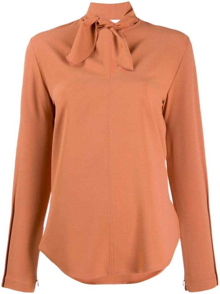 See By Chloé Bow V-neck Blouse - Brown
