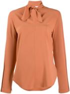 See By Chloé Bow V-neck Blouse - Brown