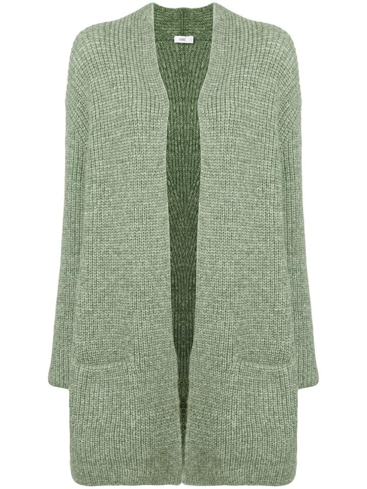 Closed Open Front Cardigan - Green