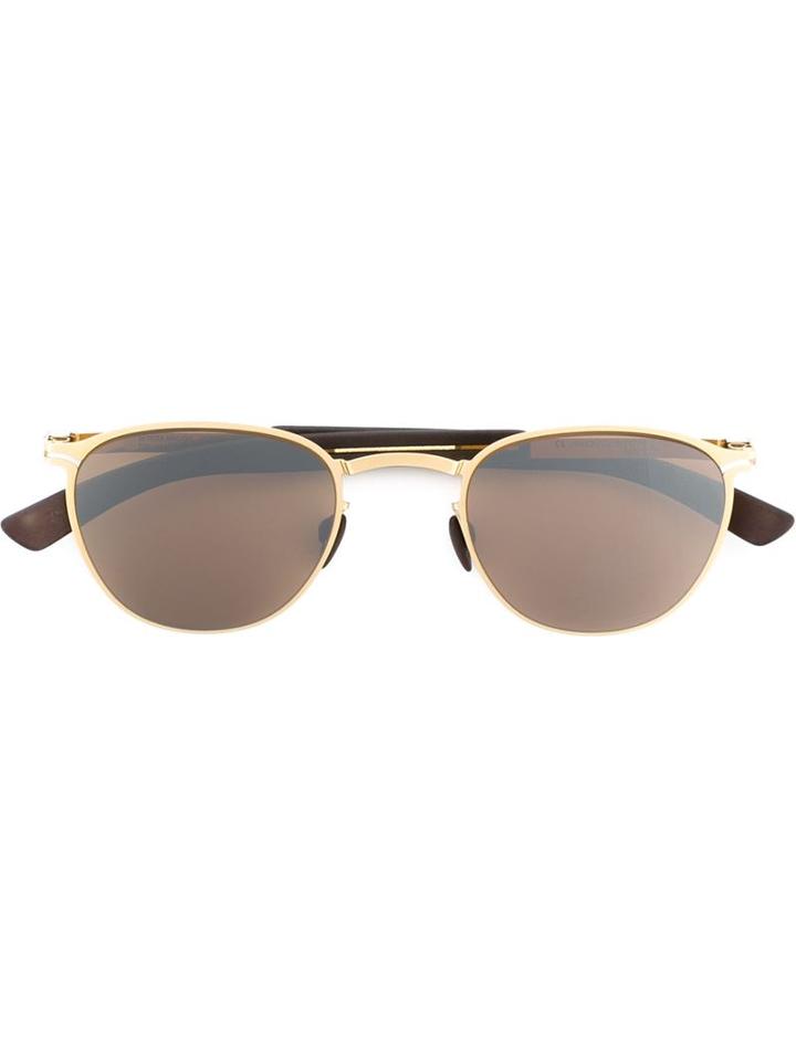 Mykita Oval Frame Sunglasses, Adult Unisex, Brown, Acetate/glass