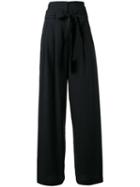 Off-white - Wide-leg Pinstripe Trousers - Women - Cotton/wool - Xs, Women's, Blue, Cotton/wool