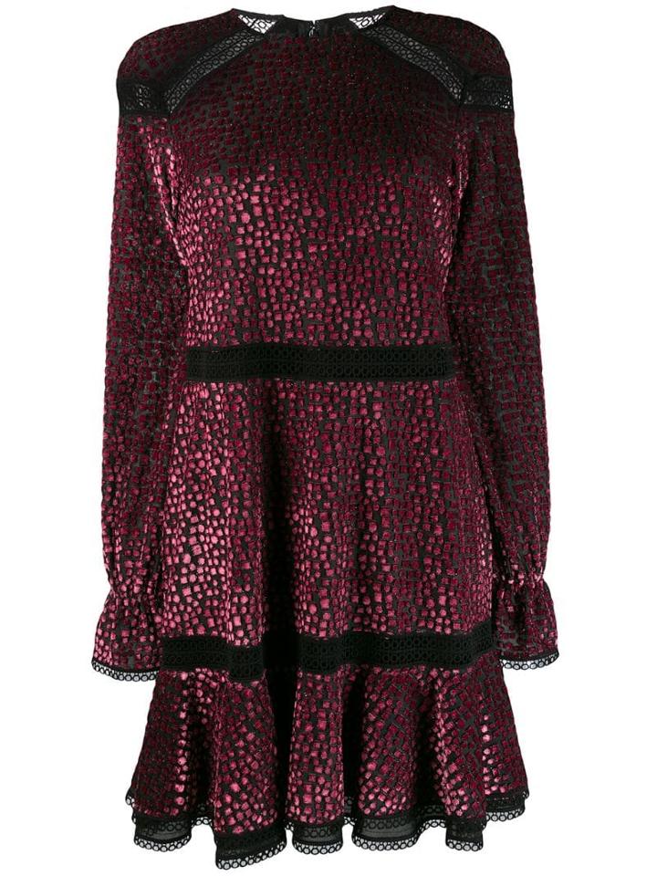 Talbot Runhof Mosaic Velvet Flared Dress - Black