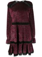 Talbot Runhof Mosaic Velvet Flared Dress - Black