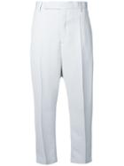 Rick Owens - High-waisted Cropped Trousers - Women - Cupro/viscose/wool - 42, Grey, Cupro/viscose/wool