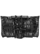 Balmain Vintage Crocodile Clutch - Black
