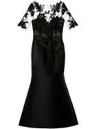 Badgley Mischka Sheer Panel Gown - Black