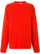 Ami Paris Crewneck Oversize Fit Double Face Rib Sweater - Red