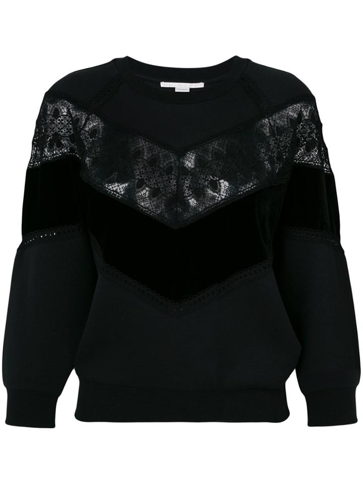Stella Mccartney Lace-trimmed Sweatshirt - Black