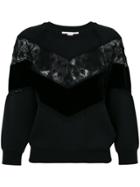 Stella Mccartney Lace-trimmed Sweatshirt - Black