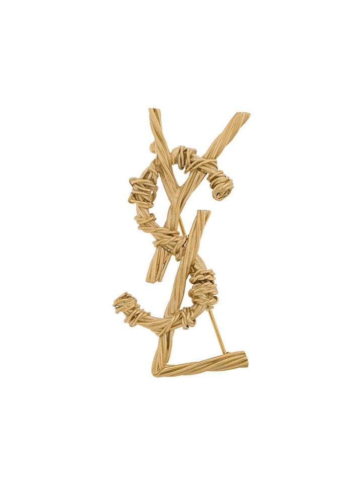 Saint Laurent Opyum Rope Brooch - Gold