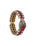 Gucci Crystal Embellished Snake Bracelet - Red