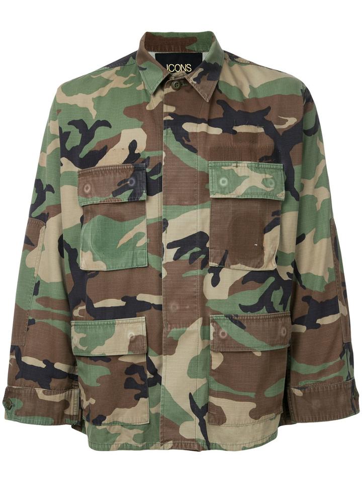 Icons - Camouflage Shirt - Men - Cotton - L, Black, Cotton
