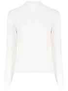 Nk High Neck Knitted Top - White
