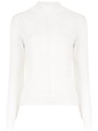 Nk High Neck Knitted Top - White