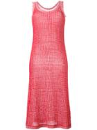 Maison Margiela Frayed Edge Knitted Dress - Red