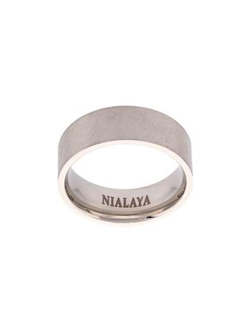 Nialaya Jewelry Tarnish-effect Curved Ring - Grey
