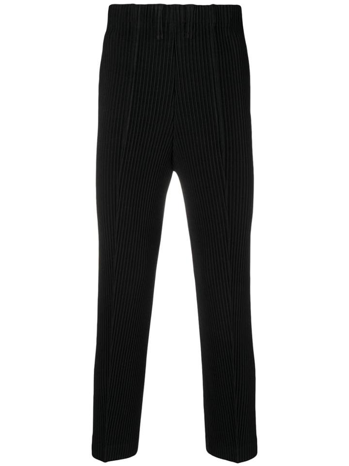 Homme Plissé Issey Miyake Pleated Straight-leg Trousers - Black