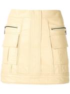 Andrea Bogosian Panleld Leather Skirt - Yellow