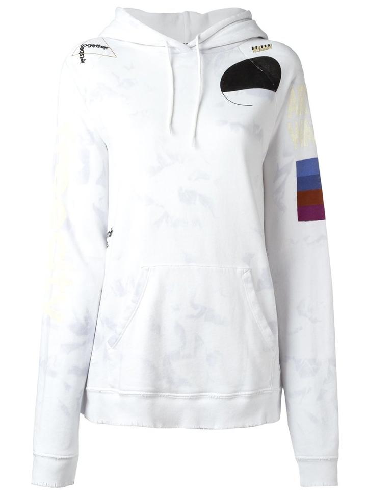 Freecity Multi Print Hoodie, Women's, Size: Medium, White, Cotton