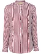 Erika Cavallini Mandarin Neck Striped Shirt - Red