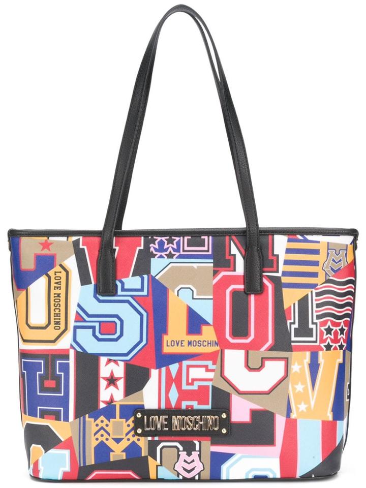 Love Moschino Love Print Tote - Black
