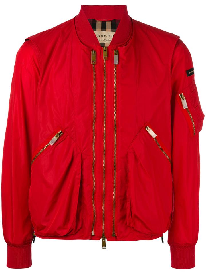 Burberry - Zipped Bomber Jacket - Men - Cotton/polyamide - 52, Red, Cotton/polyamide