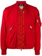 Burberry - Zipped Bomber Jacket - Men - Cotton/polyamide - 52, Red, Cotton/polyamide
