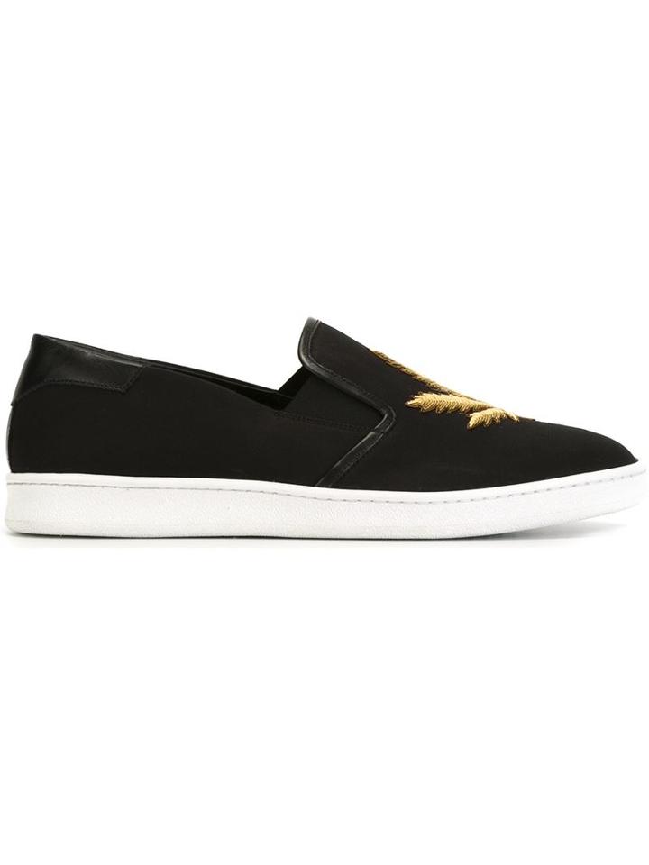 Palm Angels Embroidered Leaf Slip-on Sneakers