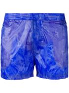 Islang Camouflage Slim-fit Swim Shorts - Blue
