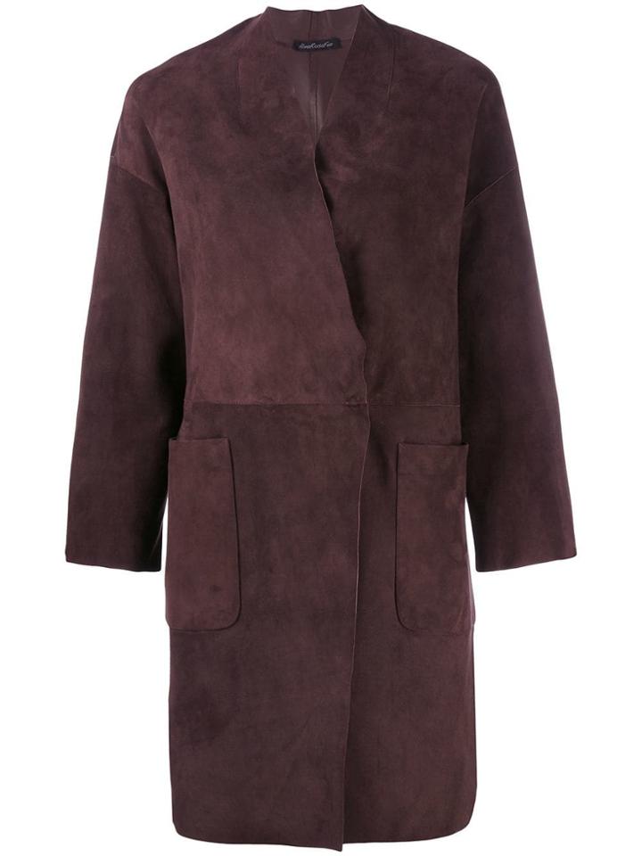 Almarosafur Fitted Coat - Brown