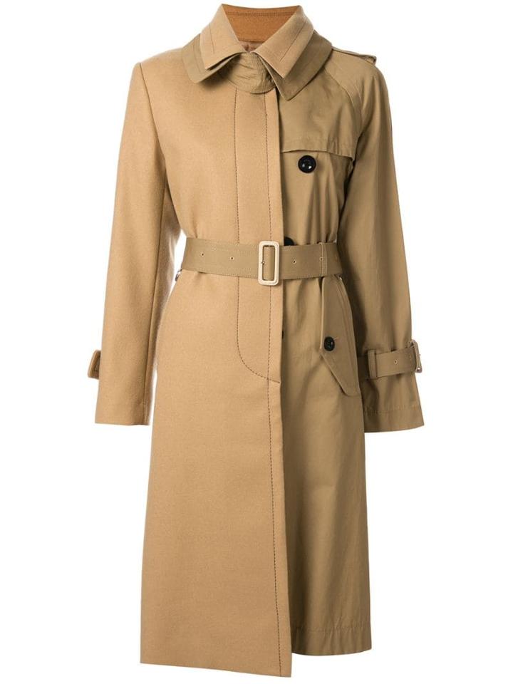 Sacai Contrast Trench Coat - Brown