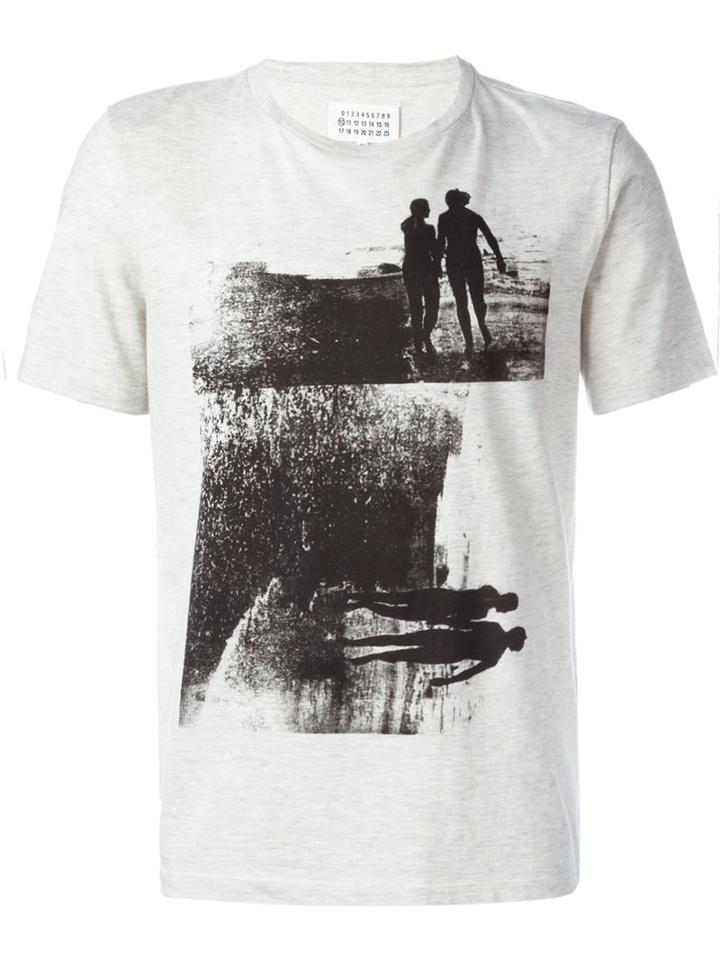 Maison Margiela Photo Print T-shirt, Men's, Size: 48, Grey, Cotton