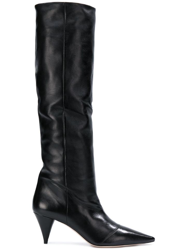 Miu Miu Tall Pointed Boots - Black