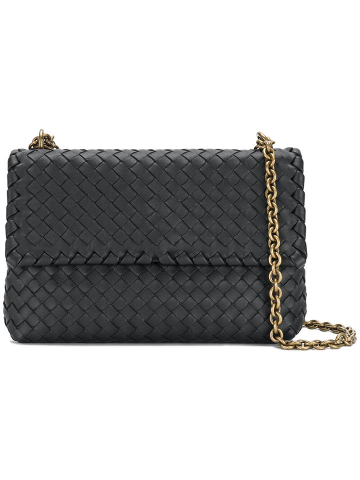 Bottega Veneta Olimpia Intrecciato Shoudler Bag - Black