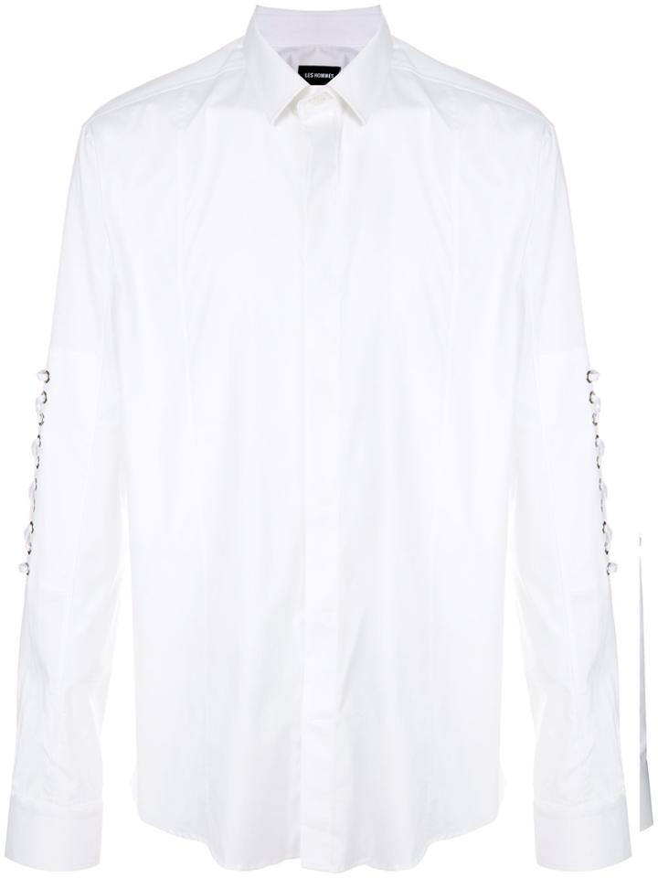 Les Hommes Lace Up Detailed Shirt - White