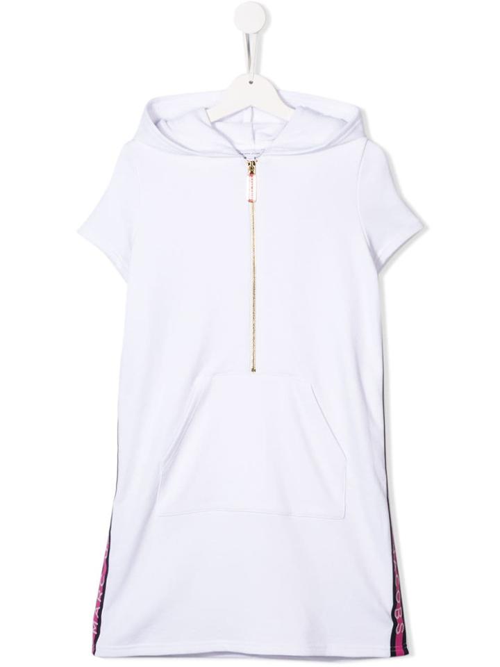 Little Marc Jacobs Zipped Hooded Dress - White