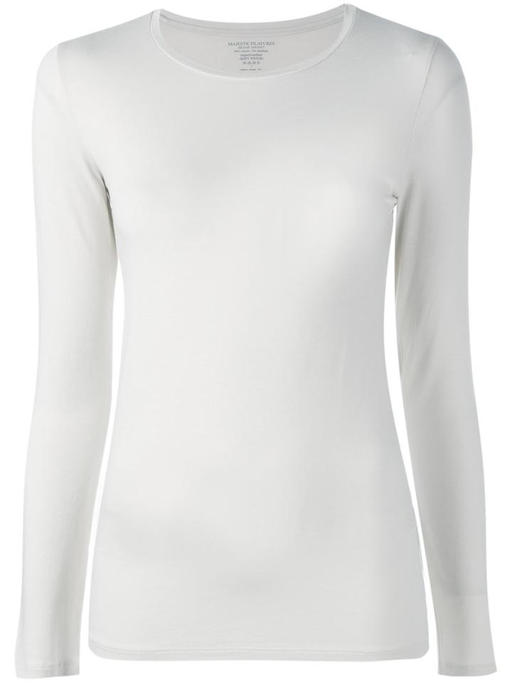 Majestic Filatures Long-sleeve T-shirt, Women's, Size: 1, Nude/neutrals, Spandex/elastane/viscose