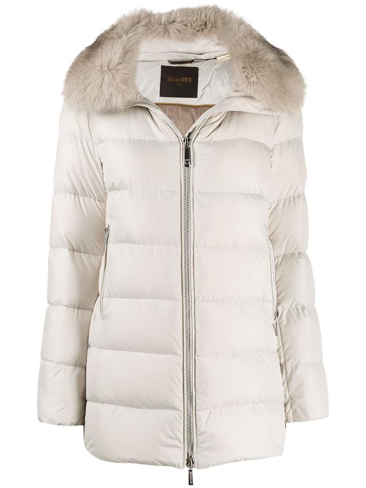 Moorer Fur Collar Coat - Neutrals