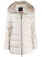 Moorer Fur Collar Coat - Neutrals