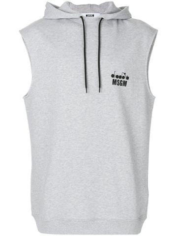 Msgm Msgm X Diadora Sleeveless Hoodie - Grey