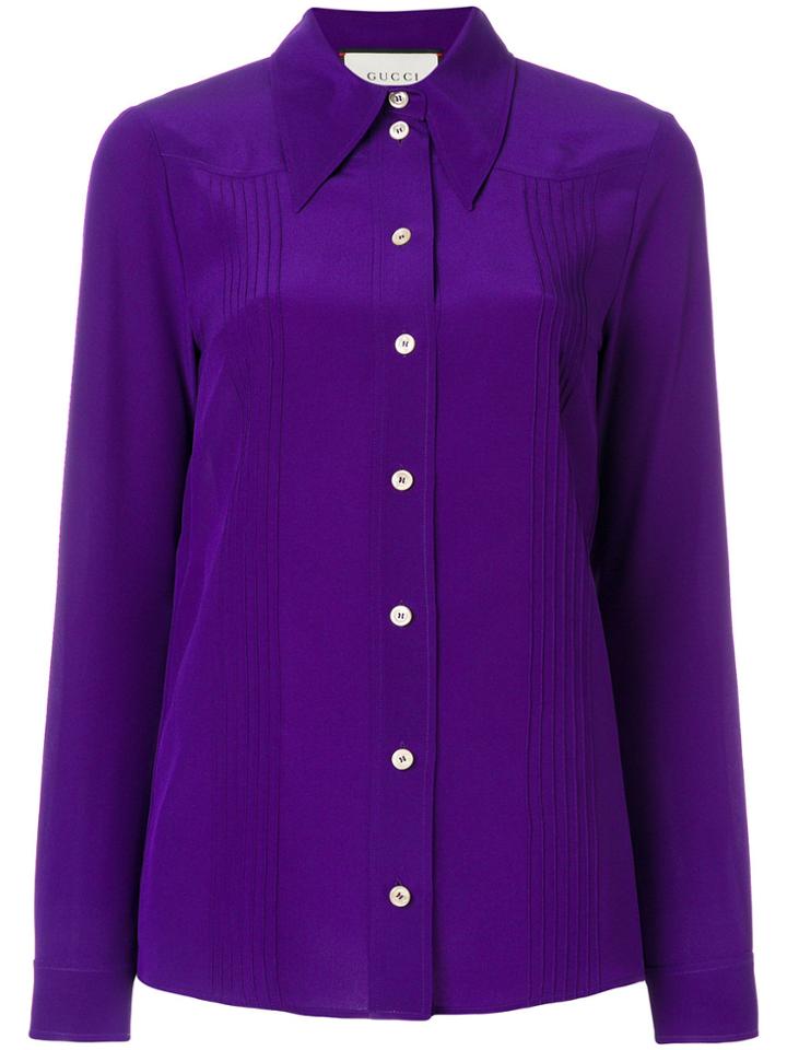 Gucci Pointed Collar Shirt - Pink & Purple