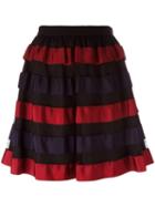 Red Valentino Striped Short Skirt, Women's, Size: 40, Black, Polyamide/polyester/viscose