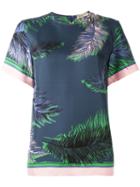 Emilio Pucci Feather Print T-shirt, Women's, Size: 44, Blue, Silk