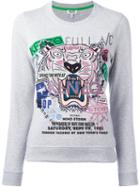 Kenzo Tiger Slogan Print Sweatshirt, Women's, Size: Xs, Grey, Cotton